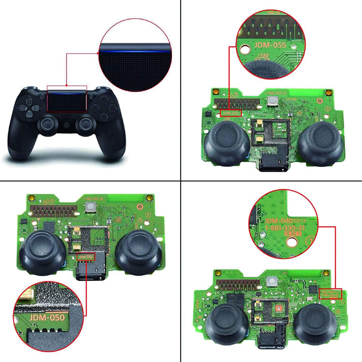 eXtremeRate Dawn Type-C Version Remap Kit for PS4 Slim Pro Controller JDM-040/050/055 - White