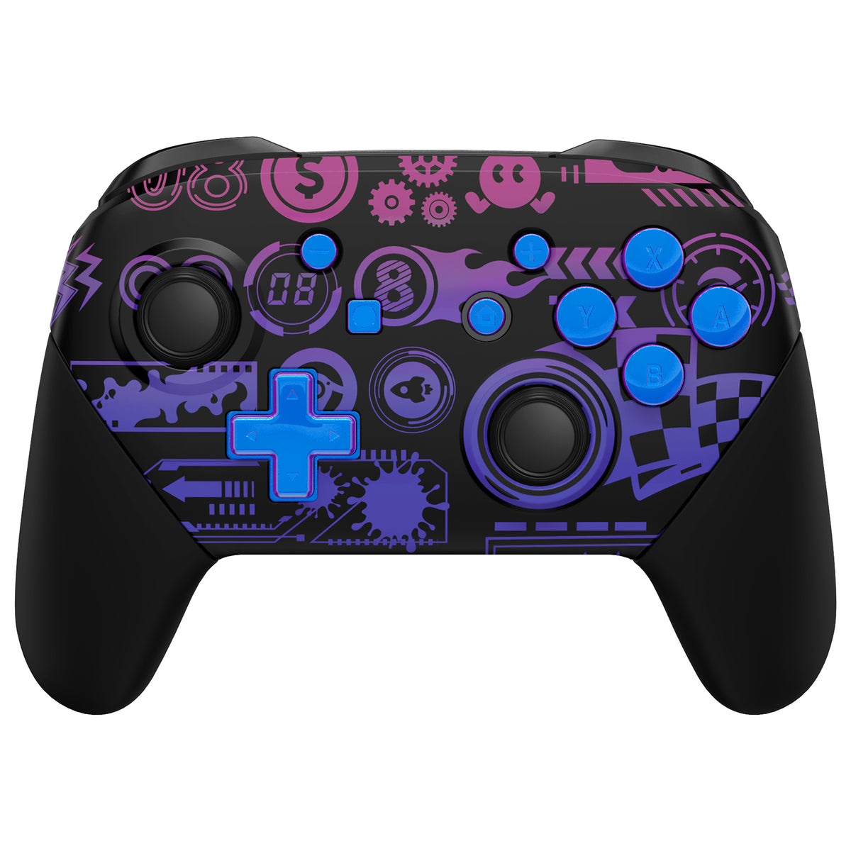 eXtremeRate Replacement Full Set Shell Faceplate Backplate Handles with Button Kit for Nintendo Switch Pro - Deluxe Championship
