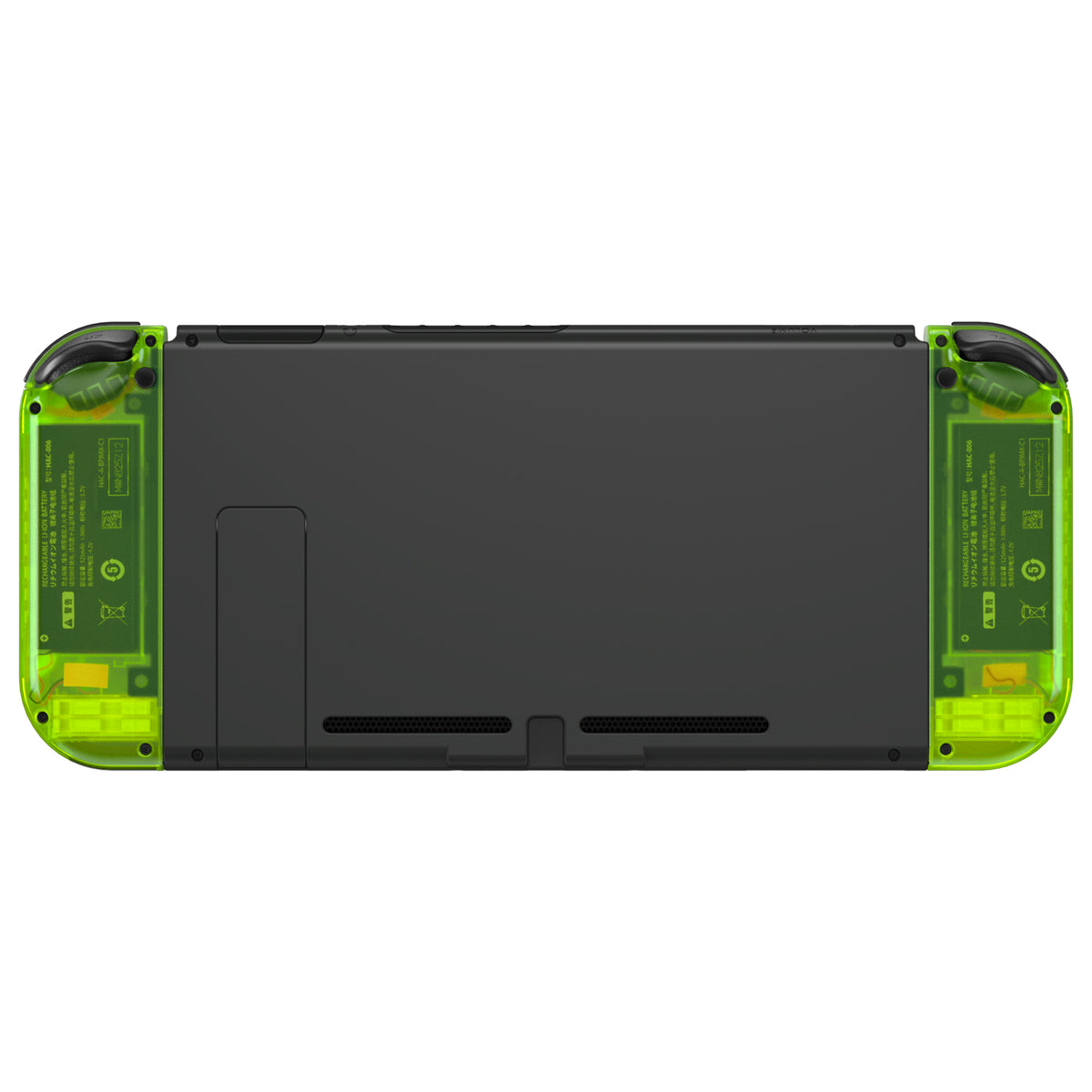 eXtremeRate Dpad Version Replacement Full Set Shell Case with Buttons for Joycon of NS Switch - Clear Lime Green