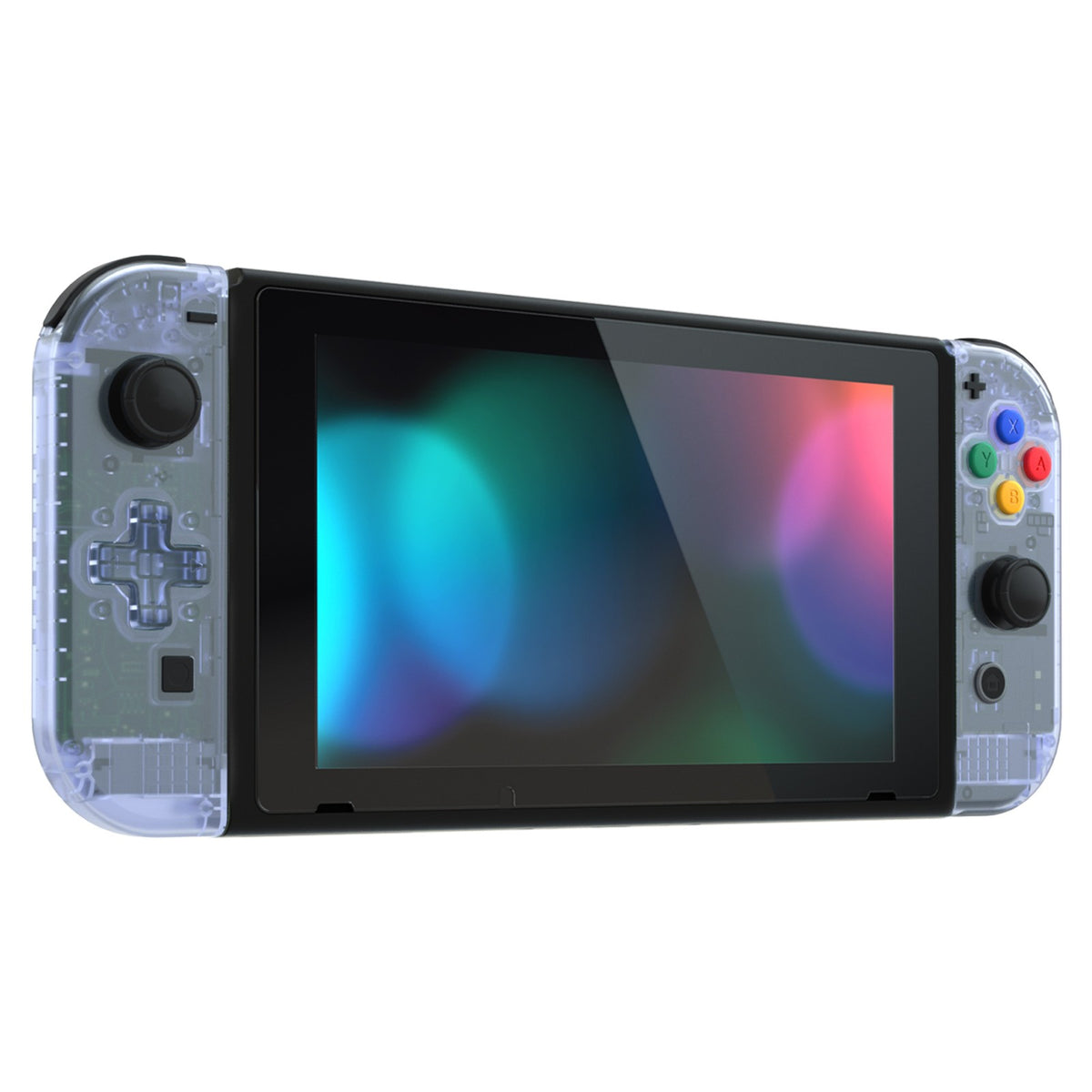 eXtremeRate Dpad Version Replacement Full Set Shell Case with Buttons for Joycon of NS Switch - Clear Glacier Blue