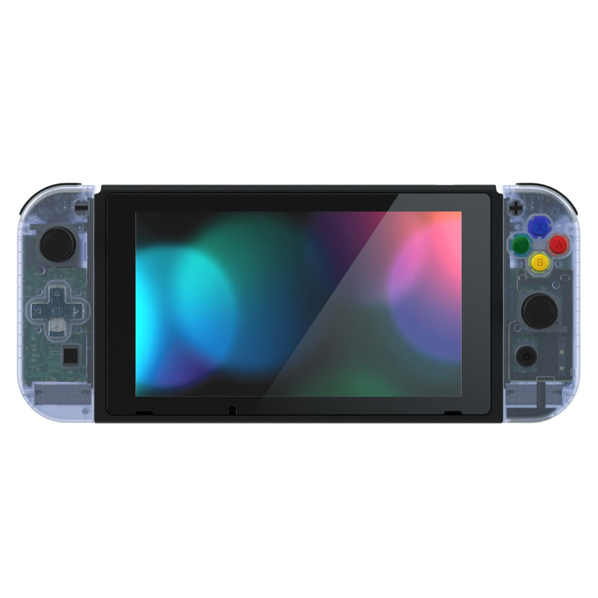 eXtremeRate Dpad Version Replacement Full Set Shell Case with Buttons for Joycon of NS Switch - Clear Glacier Blue
