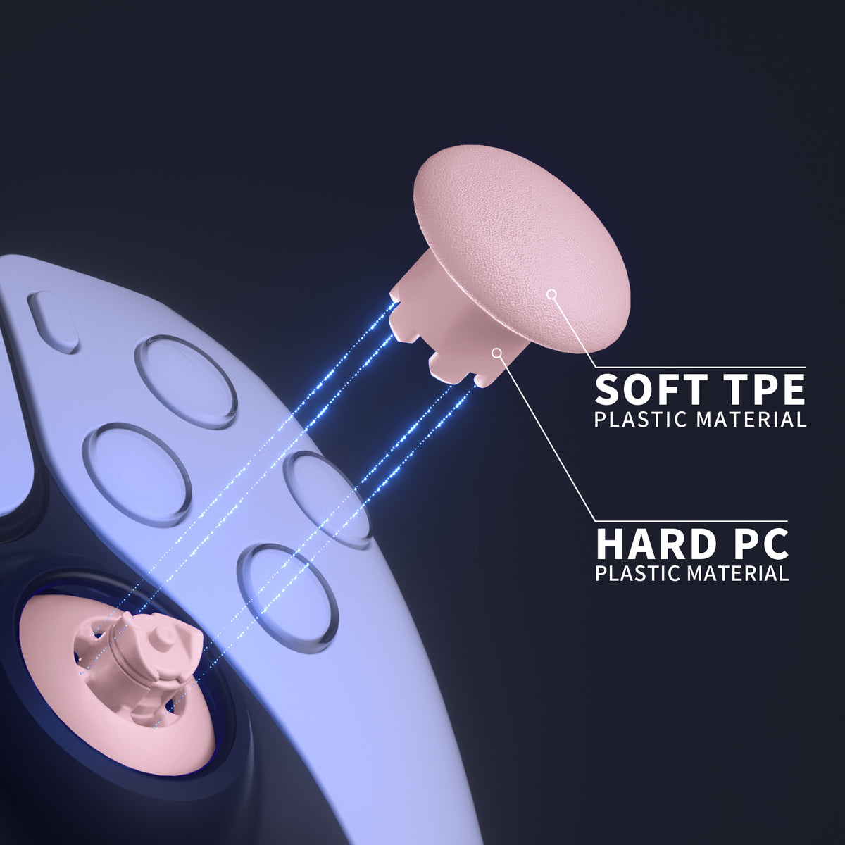 eXtremeRate EDGE Sticks Replacement Interchangeable Thumbsticks for PS5 & PS5 Edge & PS4 All Model Controllers - Cherry Blossoms
