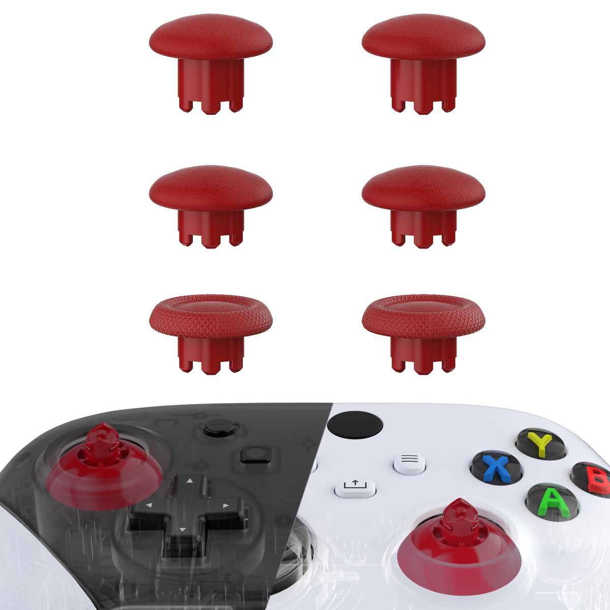 EDGE Sticks Replacement Interchangeable Thumbsticks for Xbox Series X/S & Xbox Core & Xbox One X/S & Xbox Elite V1 & NS Switch Pro Controller - Carmine Red eXtremeRate