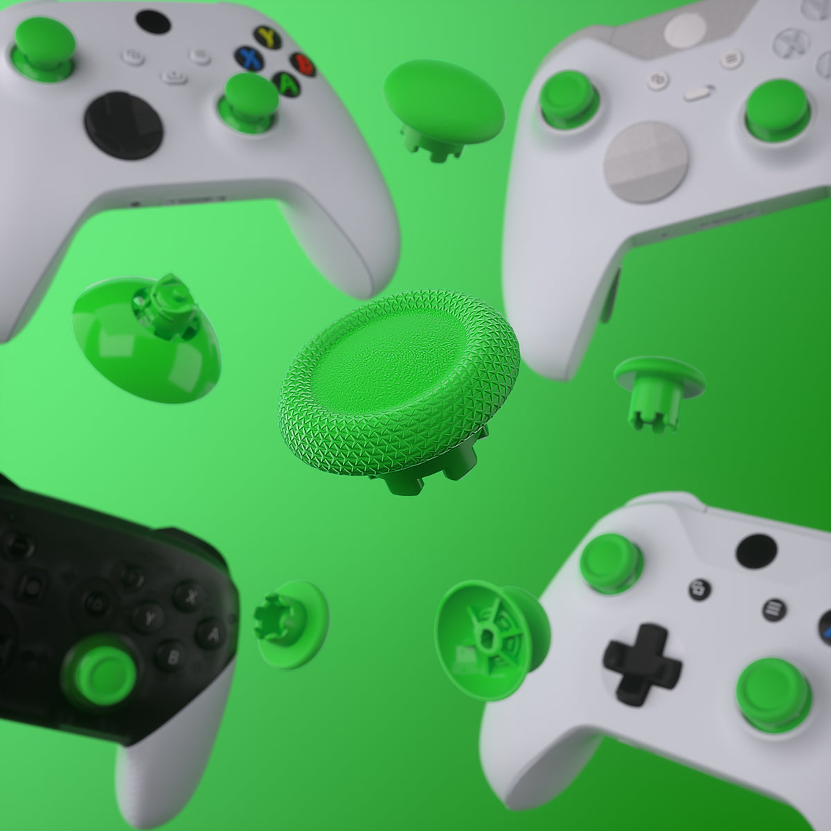 EDGE Sticks Replacement Interchangeable Thumbsticks for Xbox Series X/S & Xbox Core & Xbox One X/S & Xbox Elite V1 & NS Switch Pro Controller - Green eXtremeRate