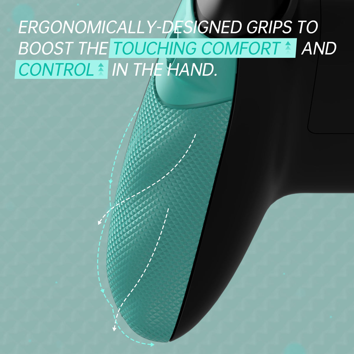 eXtremeRate FLEXOR Rubberized Side Rails Grips Trigger Stop Kit for Xbox Series X/S Controller & Xbox Core Controller - Teal Green eXtremeRate