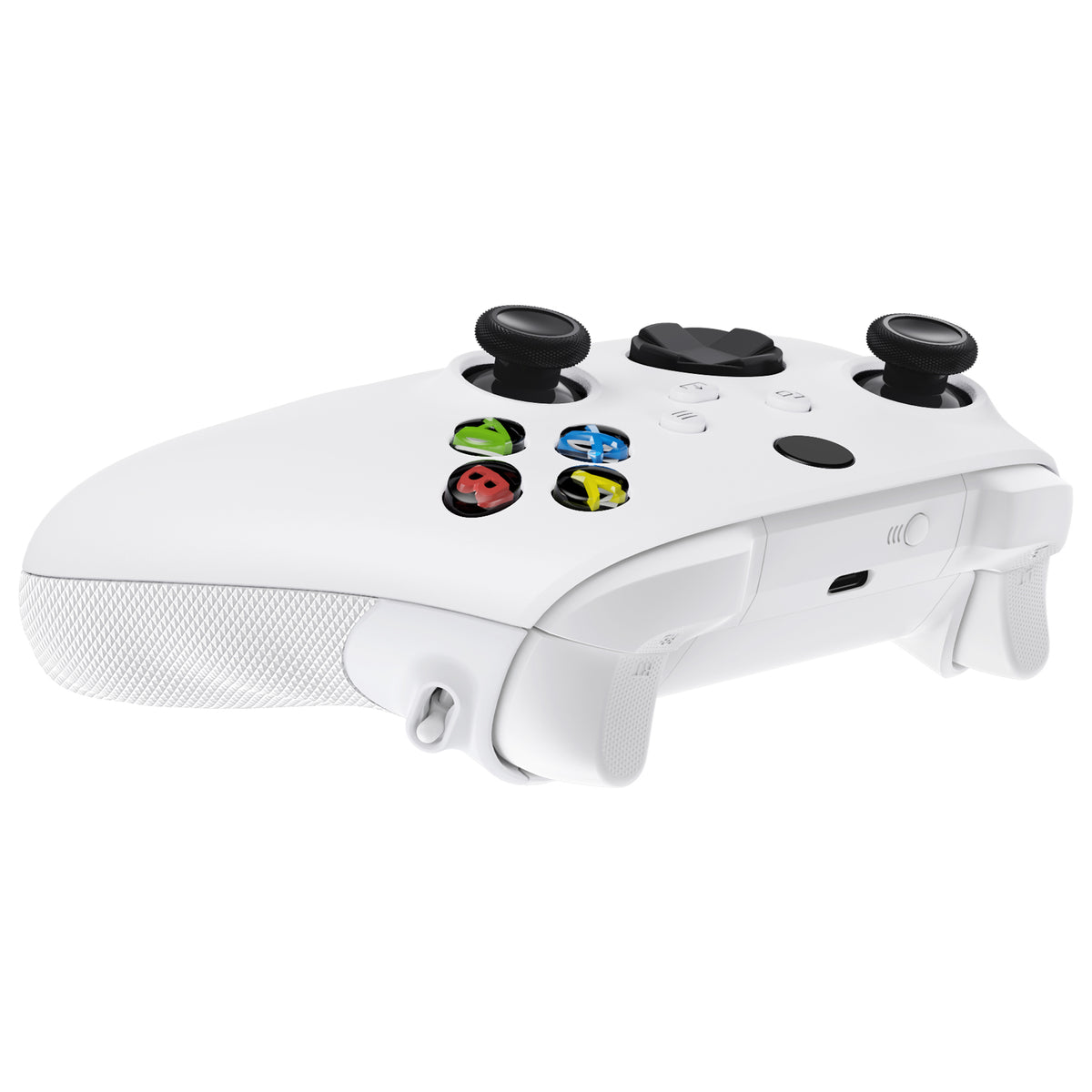 eXtremeRate FLEXOR Rubberized Side Rails Grips Trigger Stop Kit for Xbox Series X/S Controller & Xbox Core Controller - Frosted White