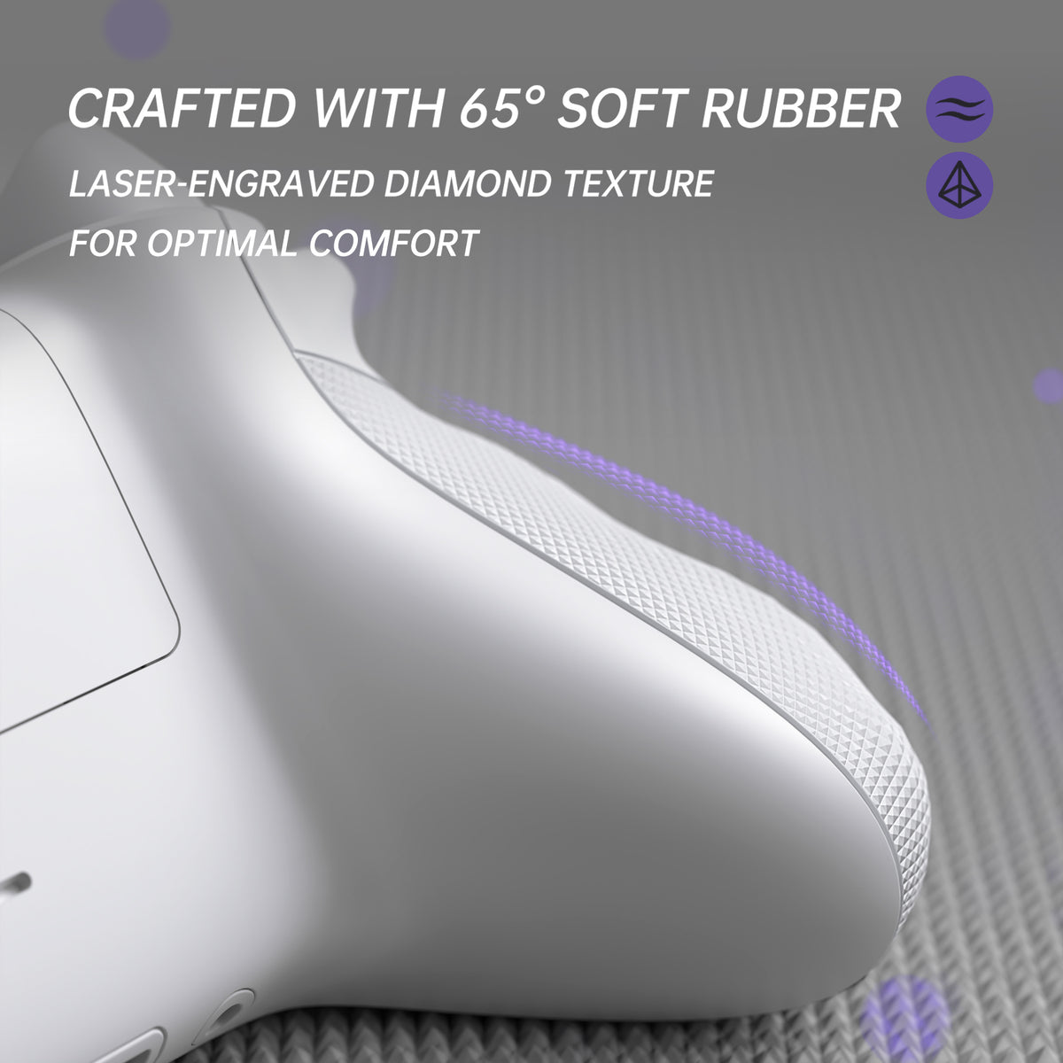 eXtremeRate FLEXOR Rubberized Side Rails Grips Trigger Stop Kit for Xbox Series X/S Controller & Xbox Core Controller - Frosted White