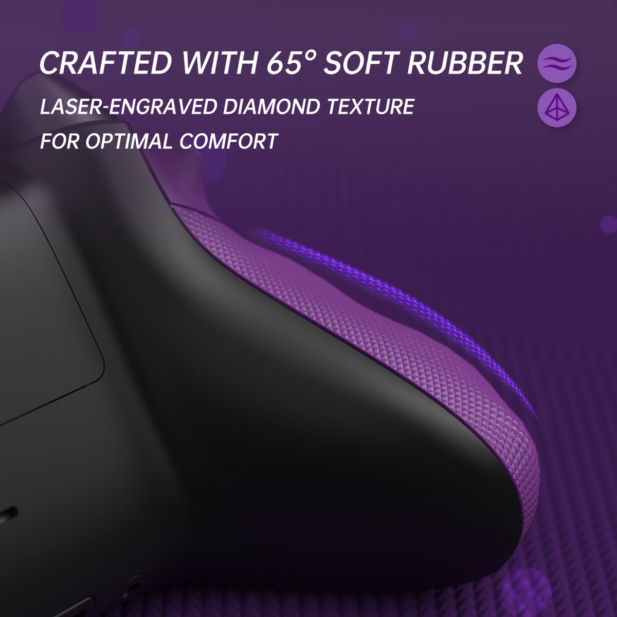 eXtremeRate FLEXOR Rubberized Side Rails Grips Trigger Stop Kit for Xbox Series X/S Controller & Xbox Core Controller - Mist Purple