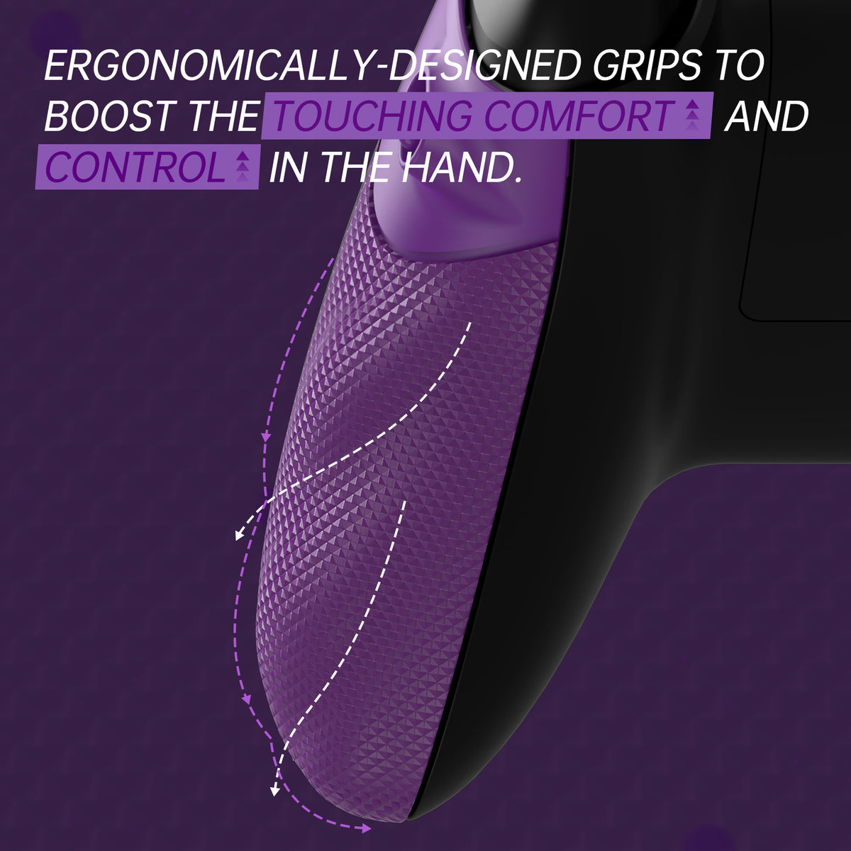 eXtremeRate FLEXOR Rubberized Side Rails Grips Trigger Stop Kit for Xbox Series X/S Controller & Xbox Core Controller - Mist Purple