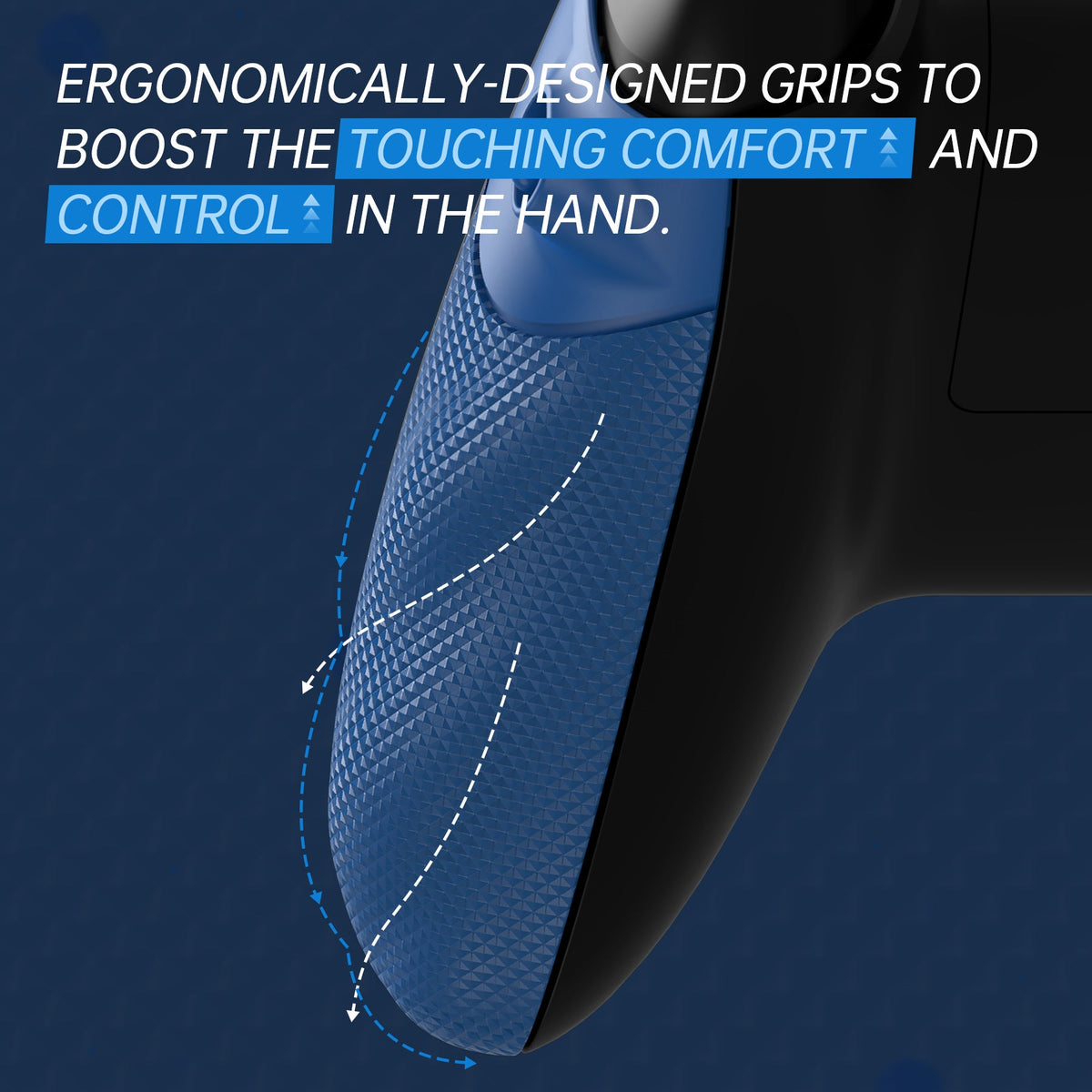 eXtremeRate FLEXOR Rubberized Side Rails Grips Trigger Stop Kit for Xbox Series X/S Controller & Xbox Core Controller - Yale Blue eXtremeRate