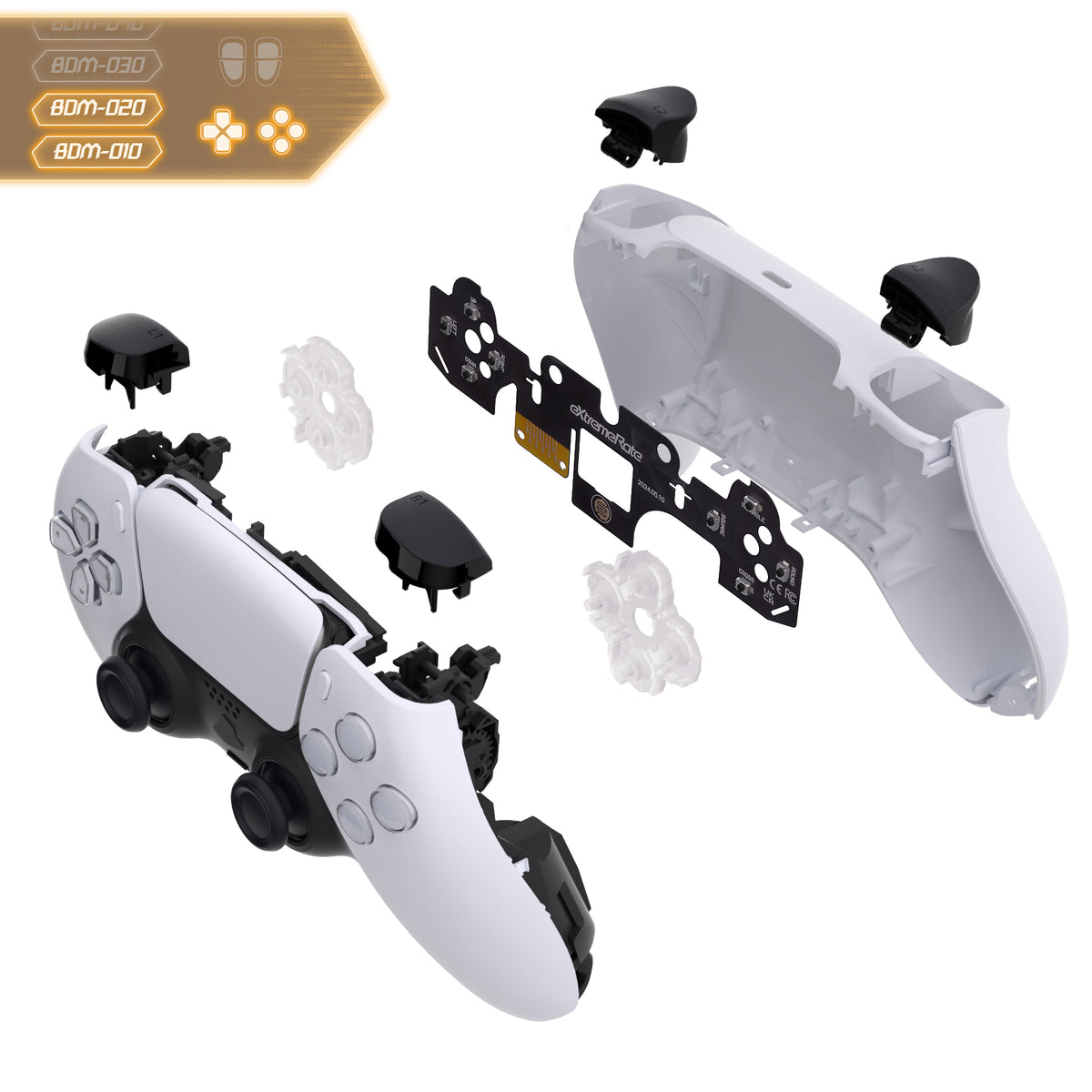 eXtremeRate Face Clicky Kit V3 for PS5 Controller BDM-010 & BDM-020, Custom Hard Silicone Tactile Switch Dpad Action Buttons for PS5 Controller