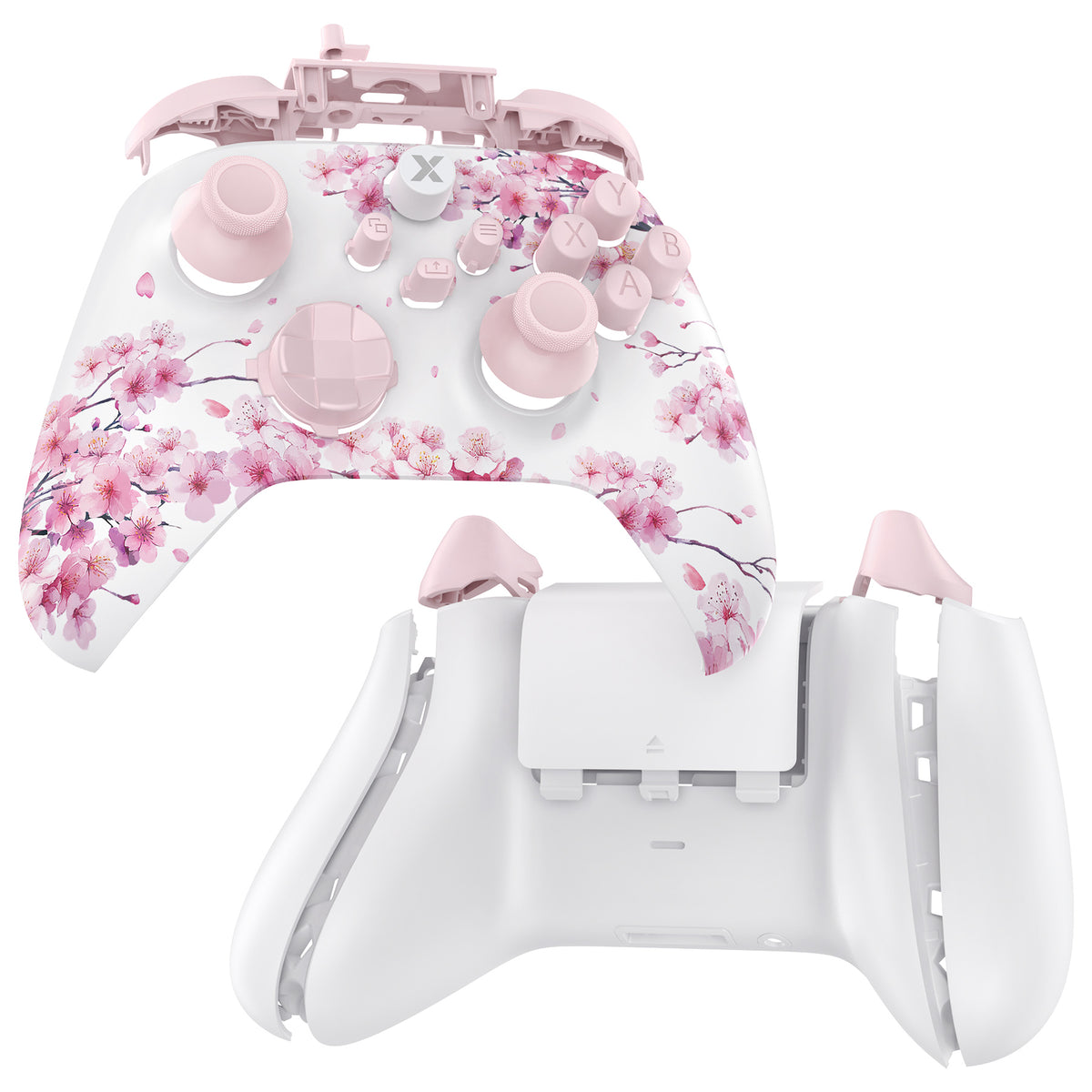 eXtremeRate Full Set Housing Shell Case with Buttons for Xbox Series X & S Controller - Cherry Blossom Whisper