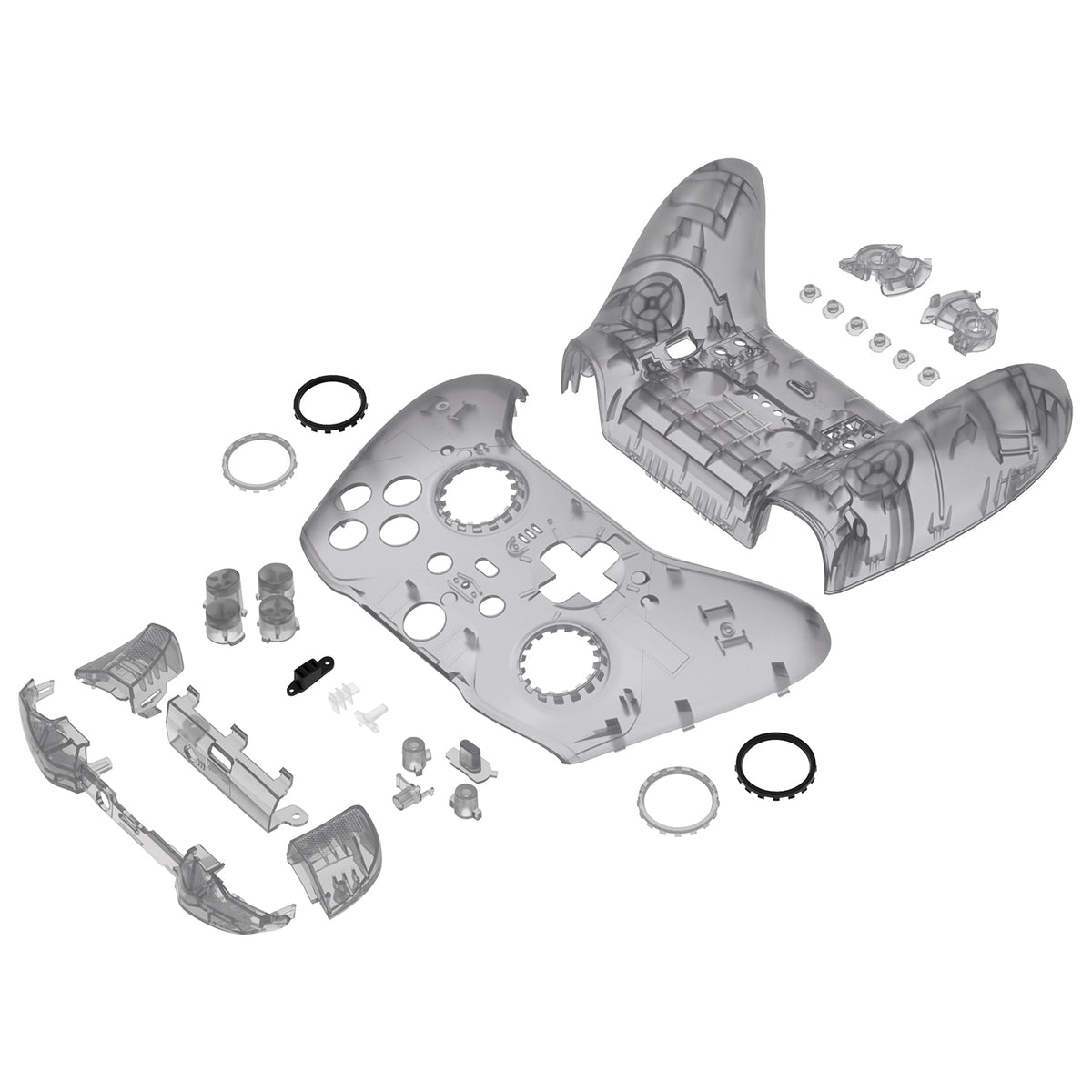 eXtremeRate Full Set Shell with Buttons for Xbox One Elite Series 2 & Elite 2 Core Controller (Model 1797) - Clear Black eXtremeRate