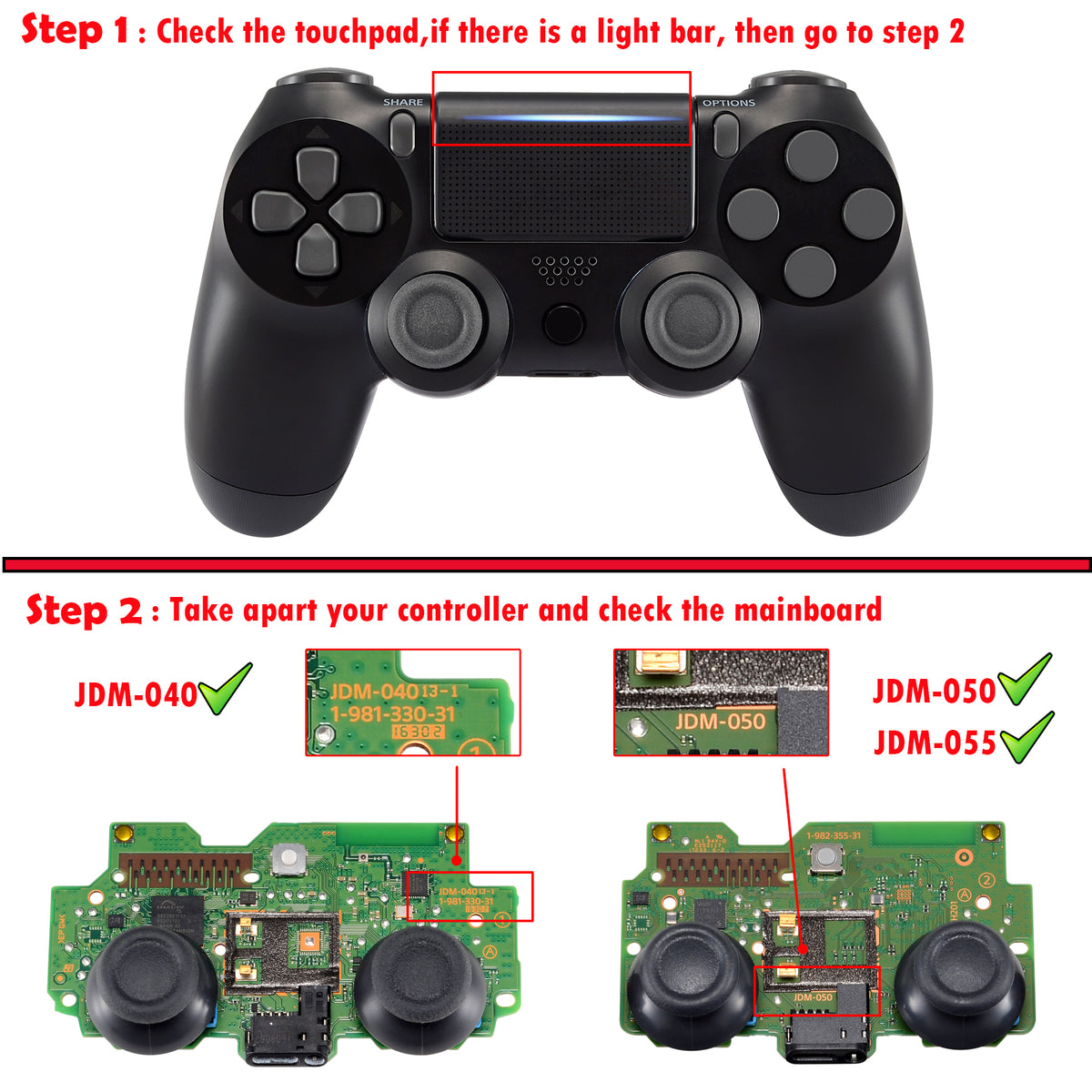 eXtremeRate Ghost Redesigned Front Housing Shell with Touch Pad Compatible with PS4 Slim Pro Controller JDM-040/050/055 - MeWoow