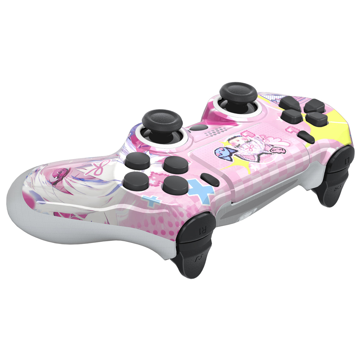 eXtremeRate Ghost Redesigned Front Housing Shell with Touch Pad Compatible with PS4 Slim Pro Controller JDM-040/050/055 - MeWoow