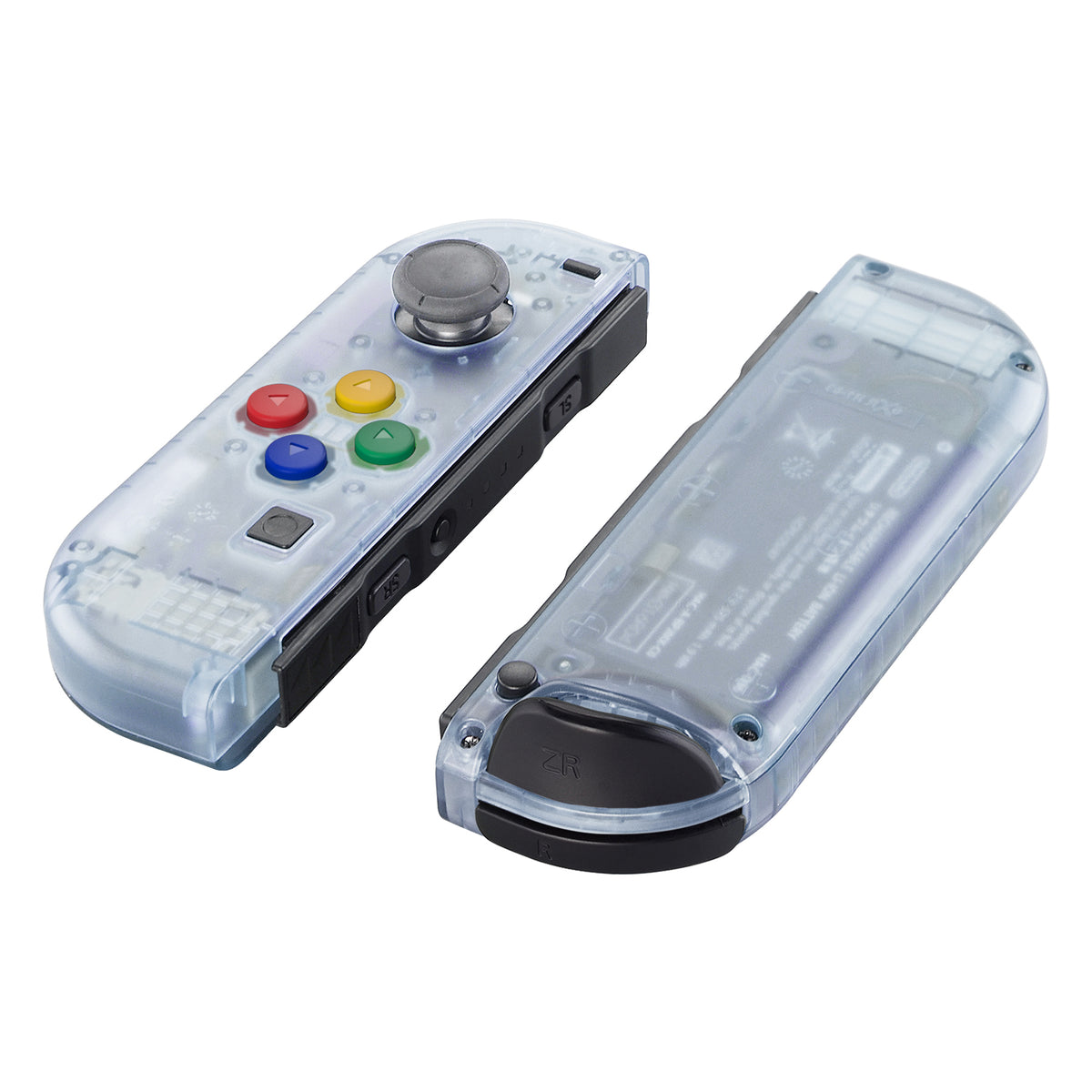 eXtremeRate Replacement Full Set Shell Case with Buttons for Joycon of NS Switch - Clear Glacier Blue