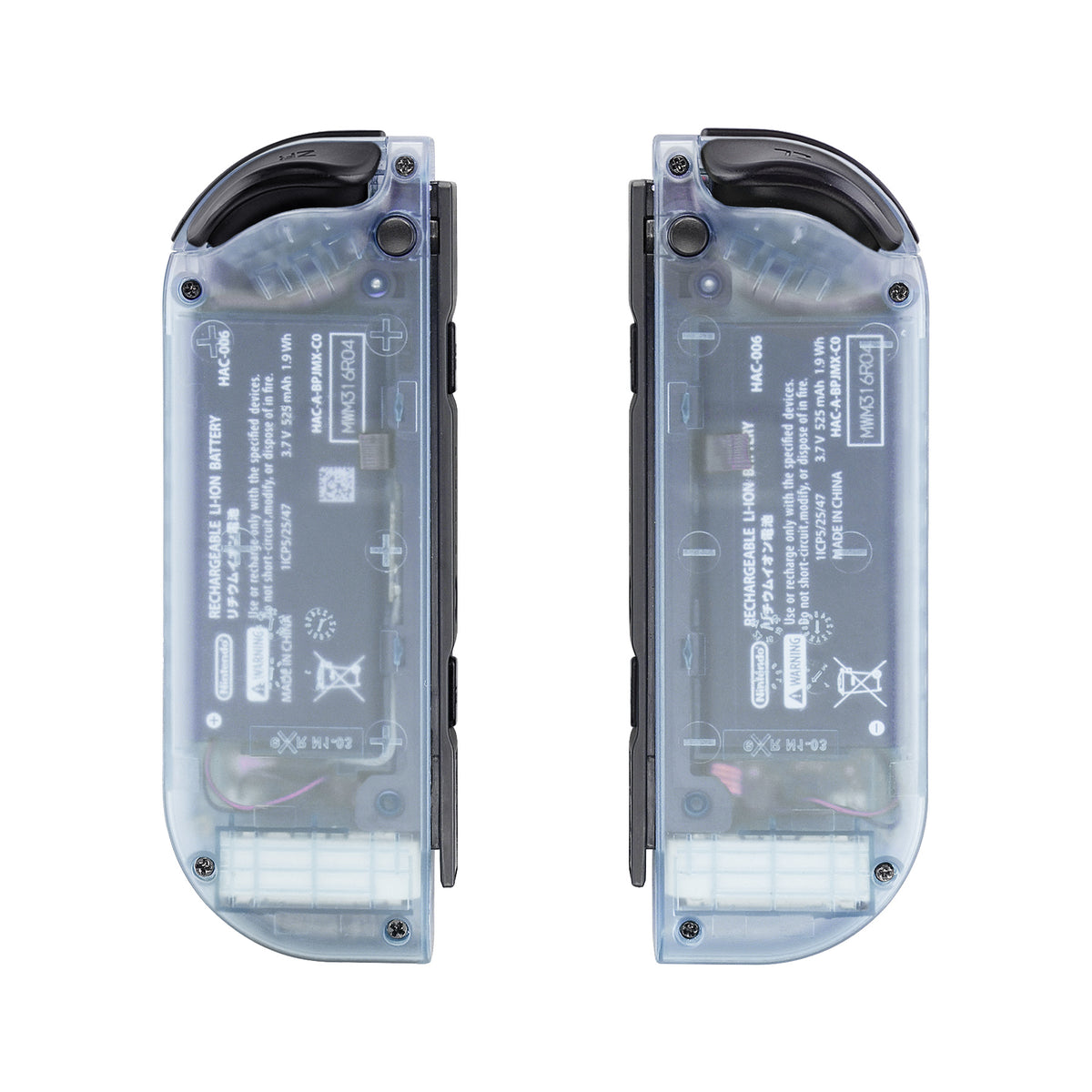 eXtremeRate Replacement Full Set Shell Case with Buttons for Joycon of NS Switch - Clear Glacier Blue