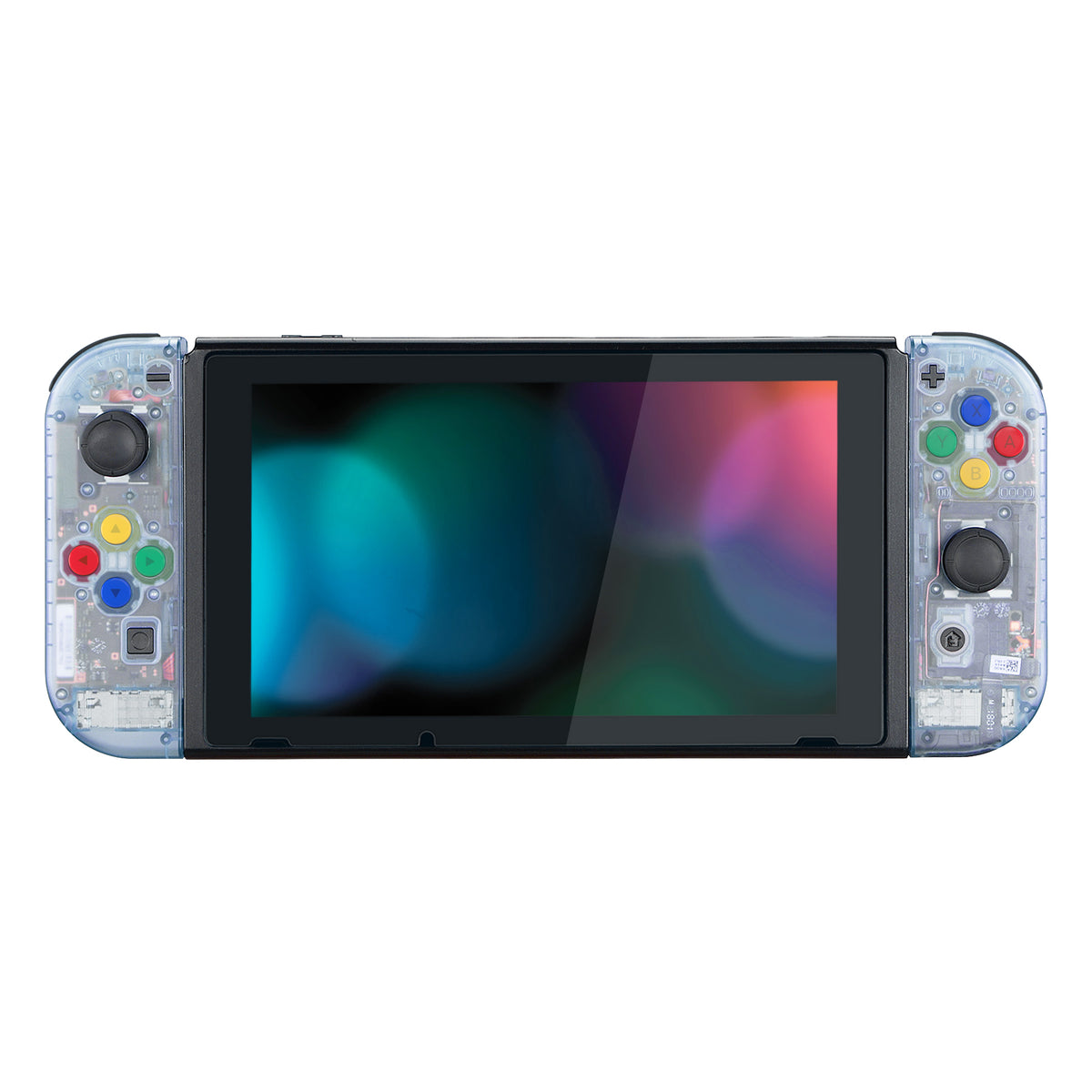 eXtremeRate Replacement Full Set Shell Case with Buttons for Joycon of NS Switch - Clear Glacier Blue