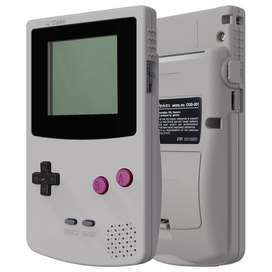eXtremeRate IPS Ready Upgraded GBC Replacement Full Set Shells with Buttons for Gameboy Color, Compatible with GBC OSD IPS & Regular IPS & Standard LCD - Classic Gray