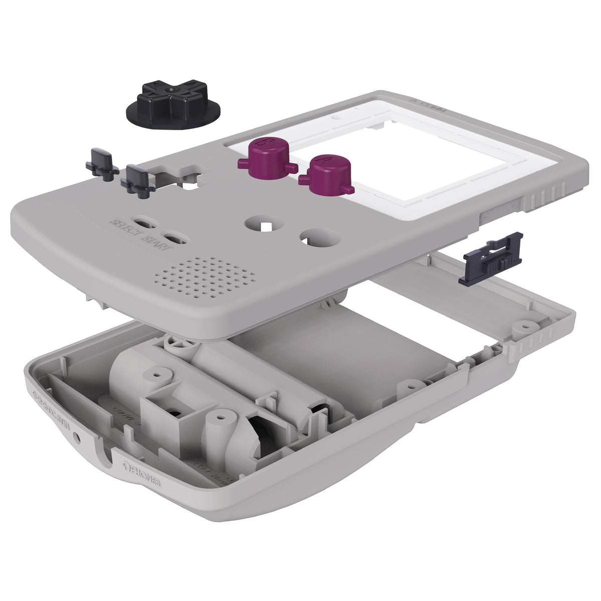 eXtremeRate IPS Ready Upgraded GBC Replacement Full Set Shells with Buttons for Gameboy Color, Compatible with GBC OSD IPS & Regular IPS & Standard LCD - Classic Gray