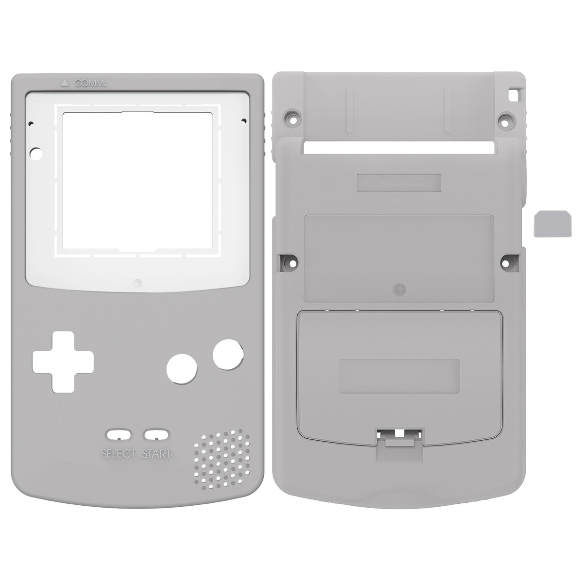 eXtremeRate IPS Ready Upgraded GBC Replacement Full Set Shells with Buttons for Gameboy Color, Compatible with GBC OSD IPS & Regular IPS & Standard LCD - Classic Gray