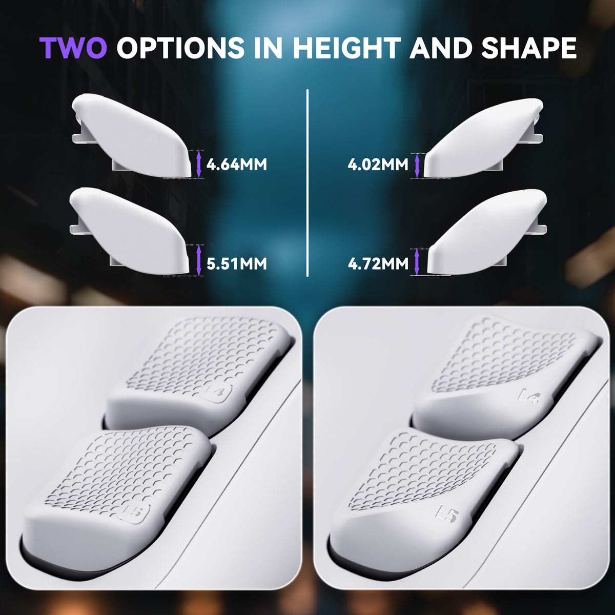 eXtremeRate Interchangeable Back Buttons Bottom Shell for Steam Deck LCD & OLED - with 2 Height Adjustable Buttons - Frosted White