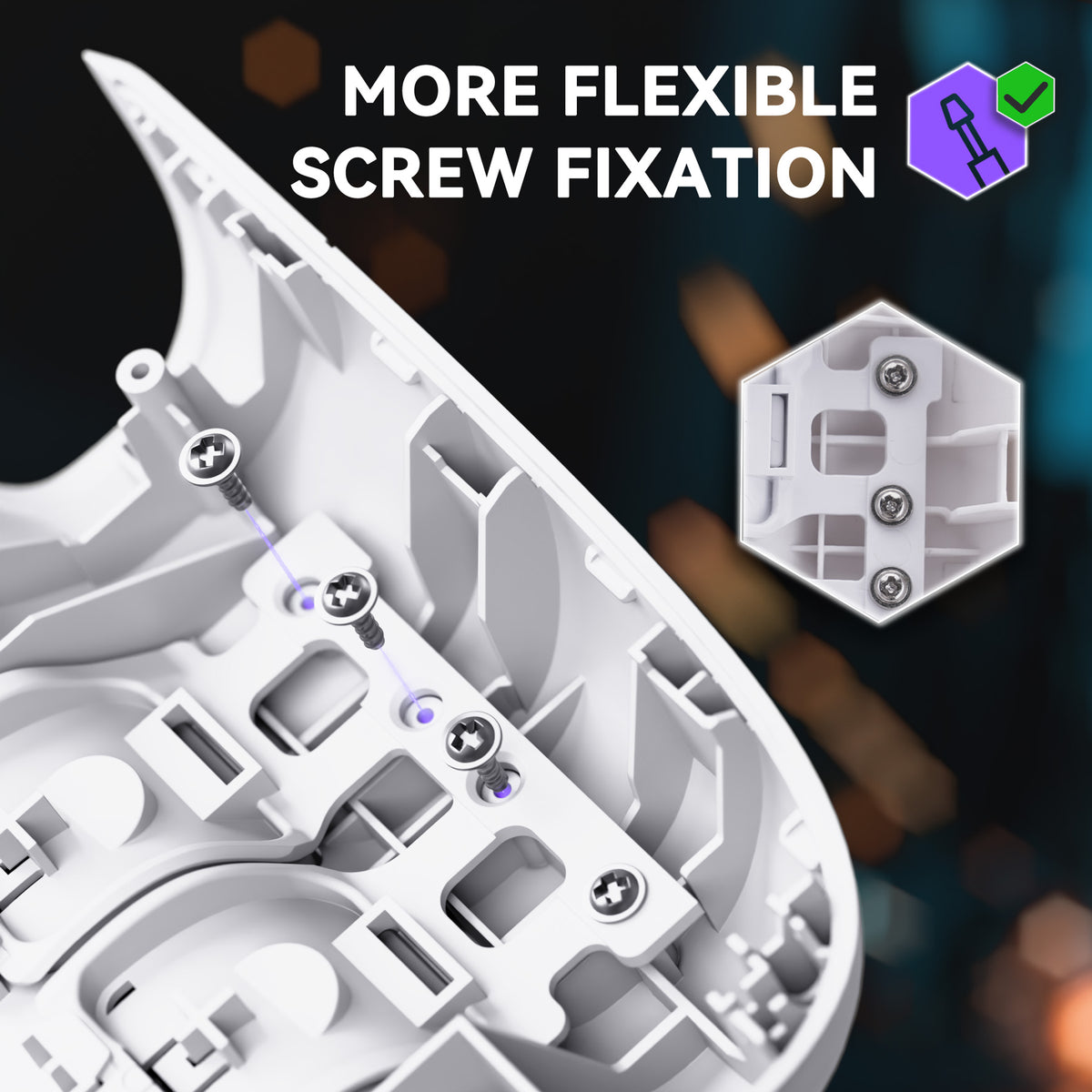 eXtremeRate Interchangeable Back Buttons Bottom Shell for Steam Deck LCD & OLED - with 2 Height Adjustable Buttons - Frosted White