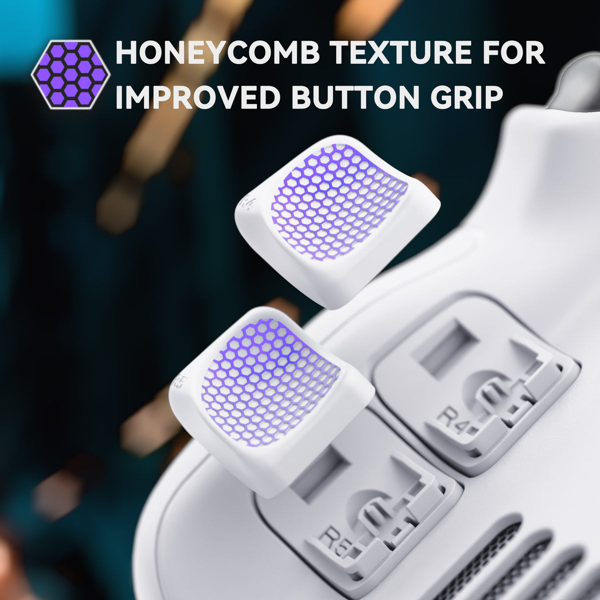 eXtremeRate Interchangeable Back Buttons Bottom Shell for Steam Deck LCD & OLED - with 2 Height Adjustable Buttons - Frosted White
