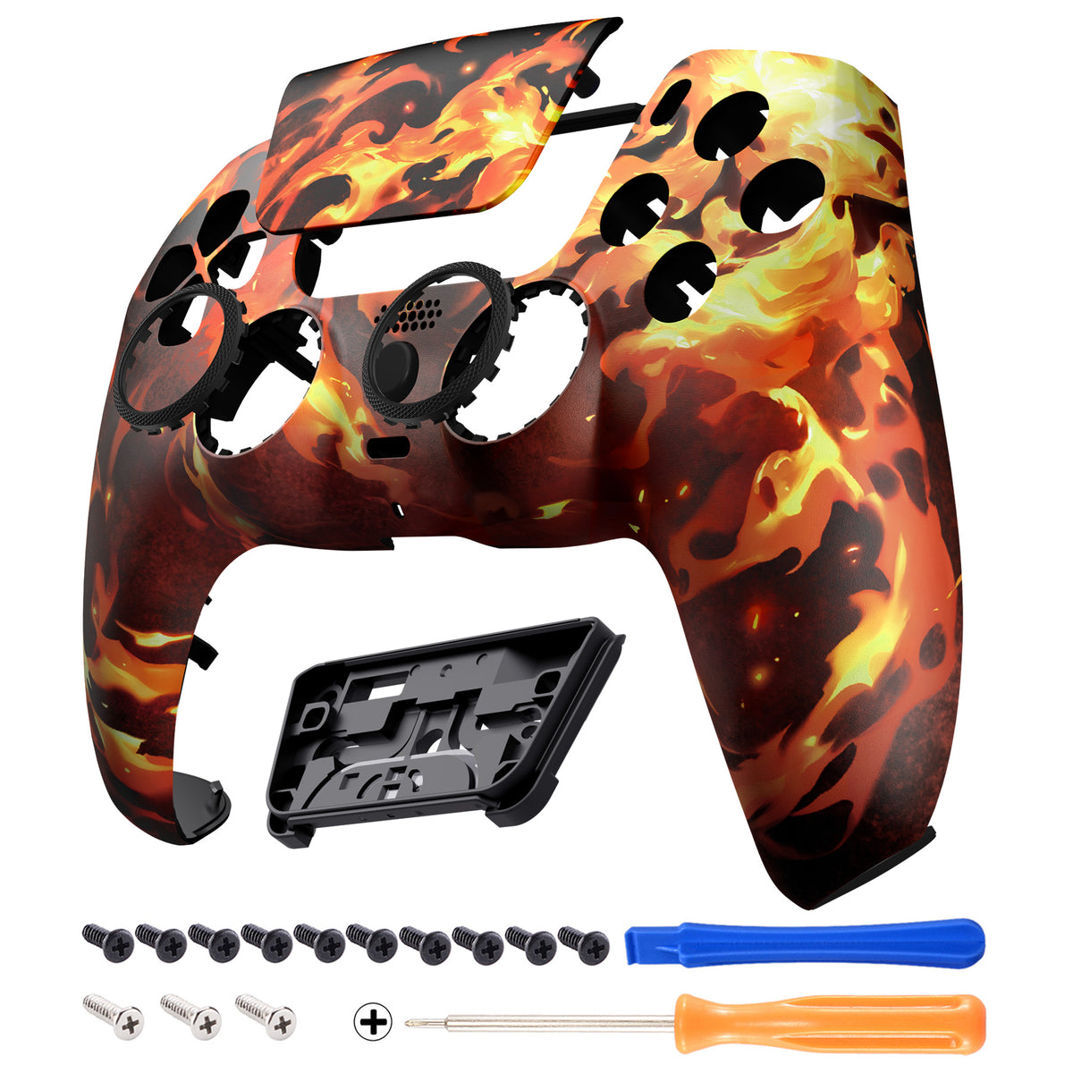 eXtremeRate LUNA Redesigned Replacement Front Shell with Touchpad Compatible with PS5 Controller BDM-010/020/030/040/050/060 - Blazing Magic
