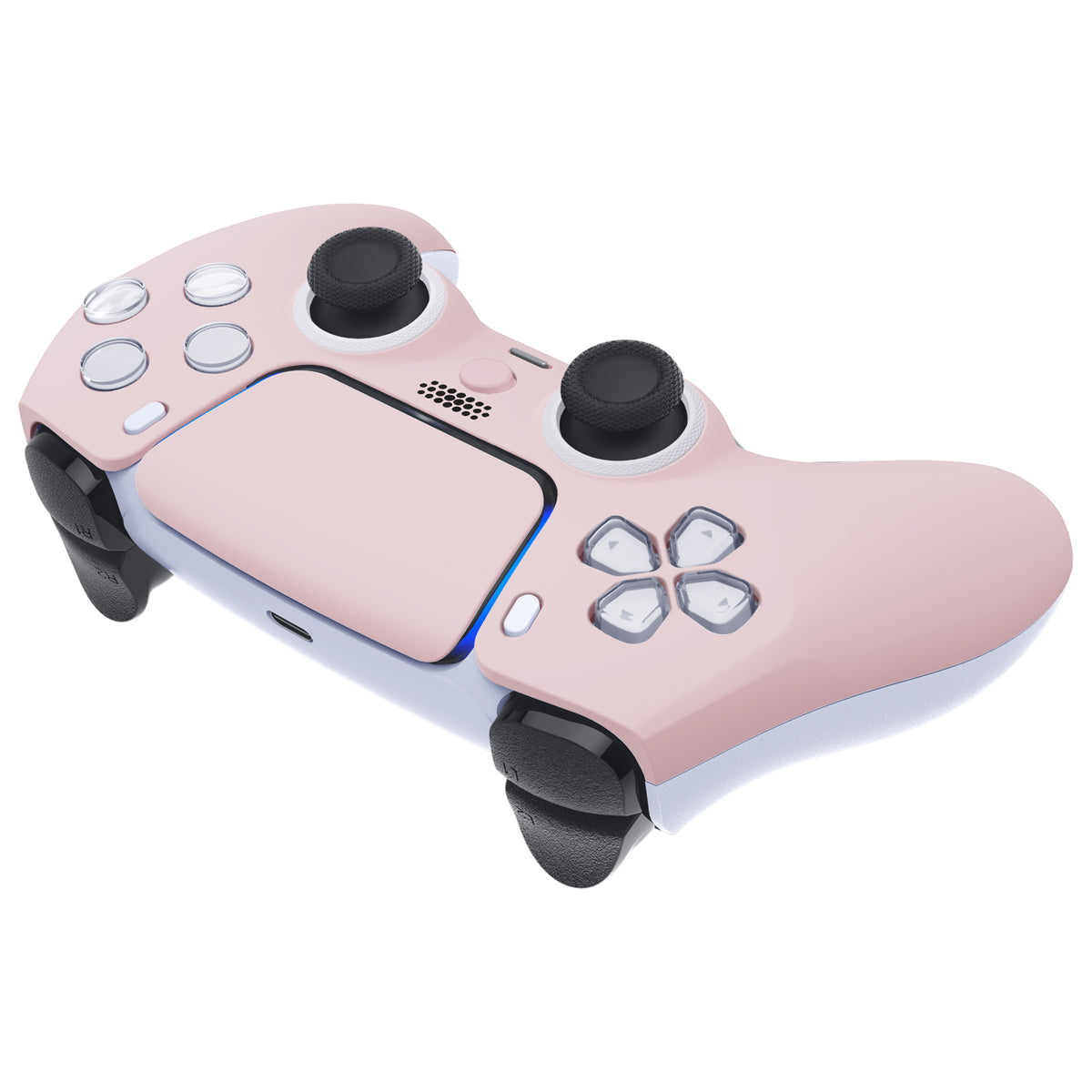 eXtremeRate LUNA Redesigned Replacement Front Shell with Touchpad Compatible with PS5 Controller BDM-010/020/030/040/050/060 - Cherry Blossoms Pink