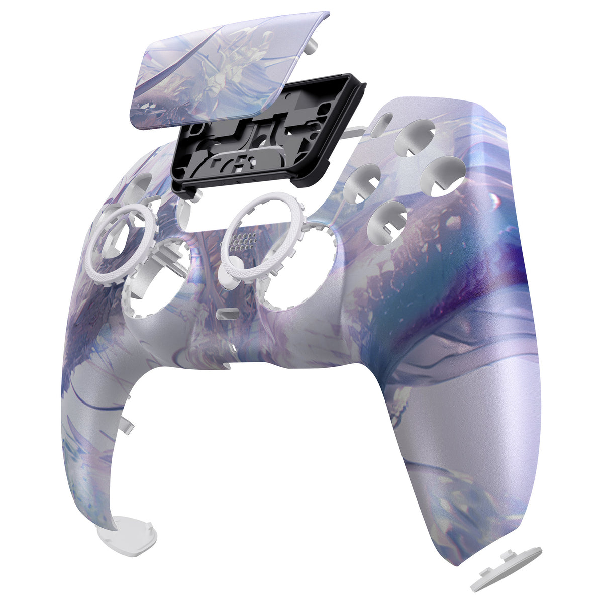 eXtremeRate LUNA Redesigned Replacement Front Shell with Touchpad Compatible with PS5 Controller BDM-010/020/030/040/050/060 - Crystal Dragon