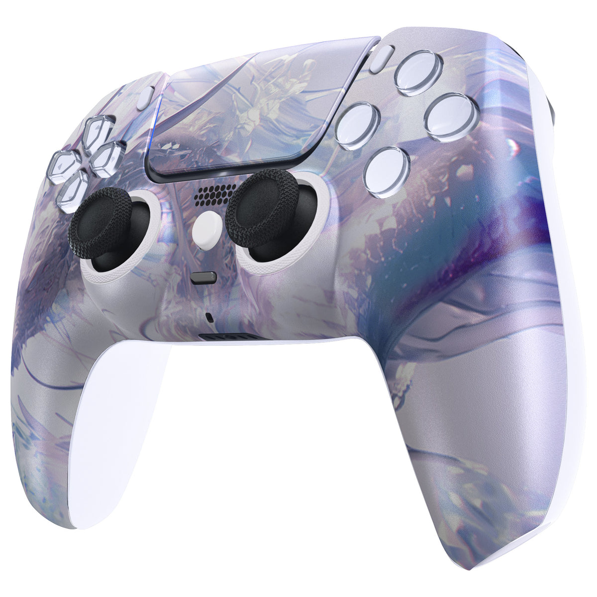 eXtremeRate LUNA Redesigned Replacement Front Shell with Touchpad Compatible with PS5 Controller BDM-010/020/030/040/050/060 - Crystal Dragon