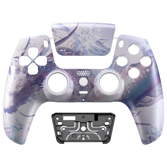 eXtremeRate LUNA Redesigned Replacement Front Shell with Touchpad Compatible with PS5 Controller BDM-010/020/030/040/050/060 - Crystal Dragon