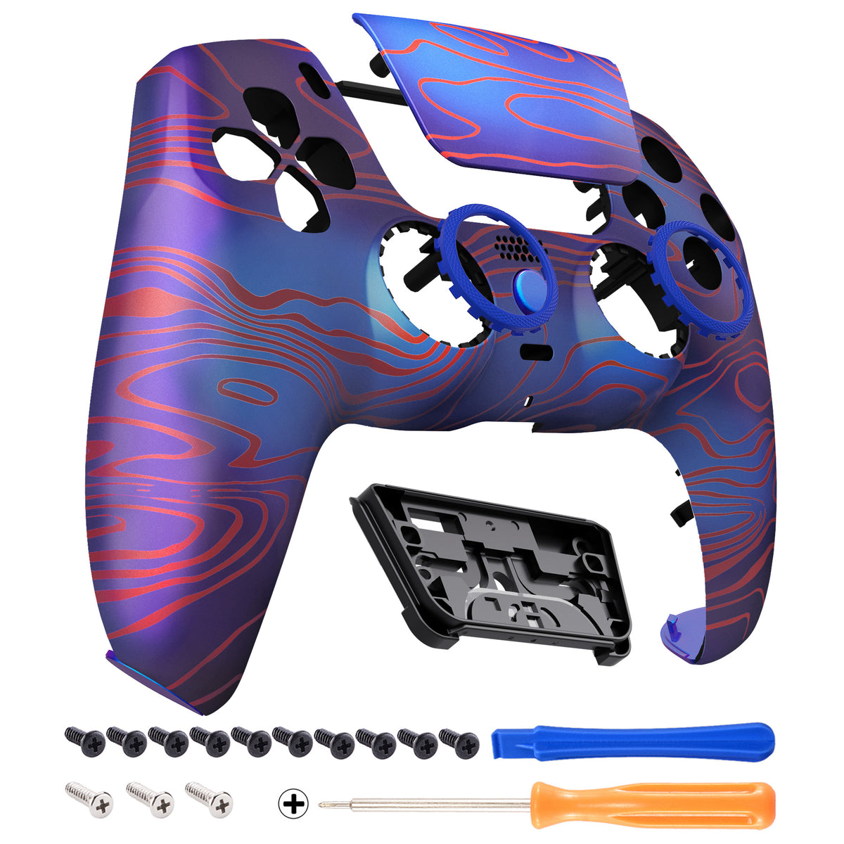 eXtremeRate LUNA Redesigned Replacement Front Shell with Touchpad Compatible with PS5 Controller BDM-010/020/030/040/050/060 - Damascuscamo