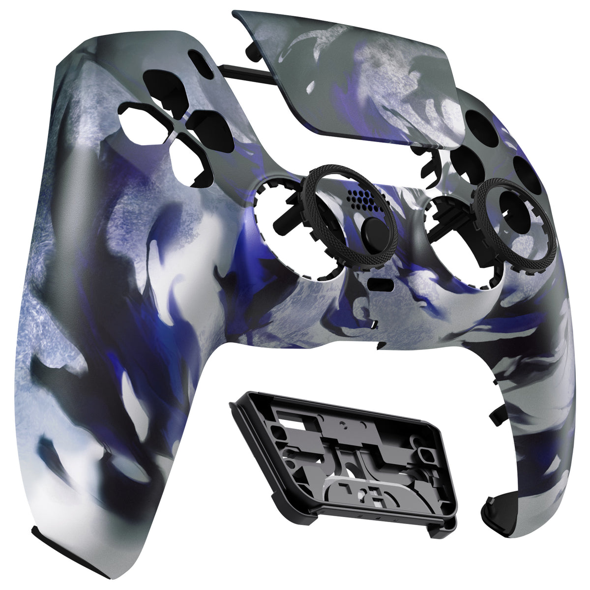 eXtremeRate LUNA Redesigned Replacement Front Shell with Touchpad Compatible with PS5 Controller BDM-010/020/030/040/050/060 - Shadow Magic