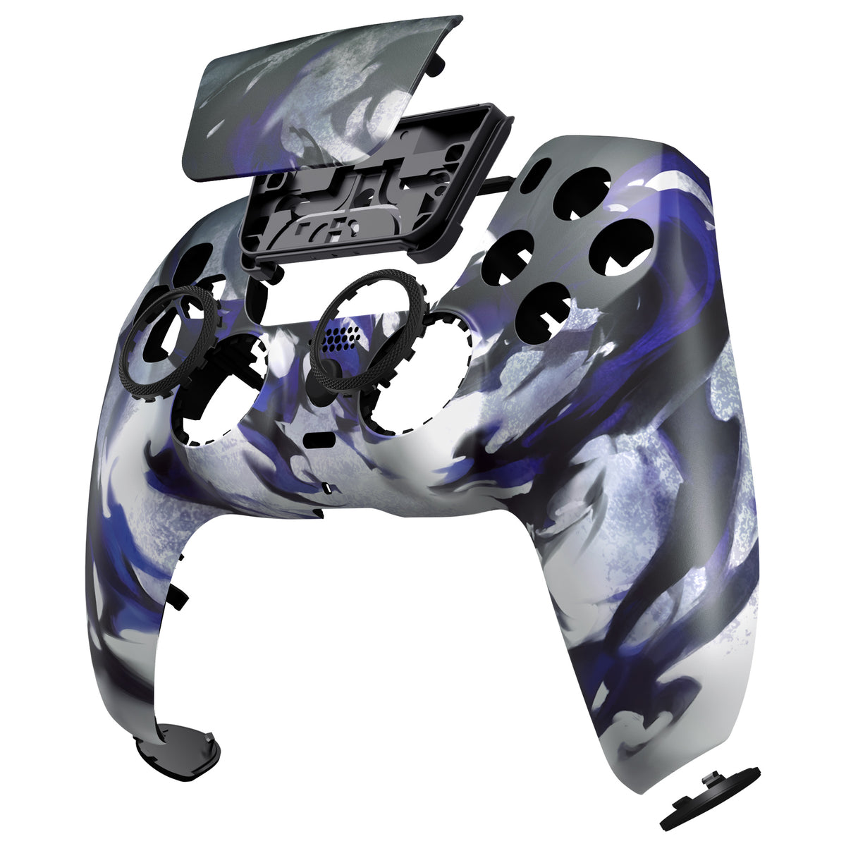 eXtremeRate LUNA Redesigned Replacement Front Shell with Touchpad Compatible with PS5 Controller BDM-010/020/030/040/050/060 - Shadow Magic