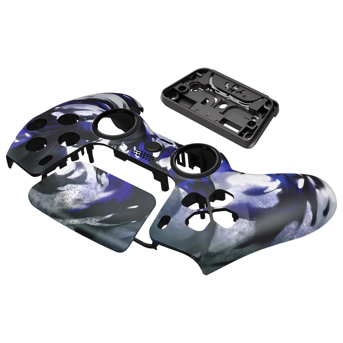 eXtremeRate LUNA Redesigned Replacement Front Shell with Touchpad Compatible with PS5 Controller BDM-010/020/030/040/050/060 - Shadow Magic