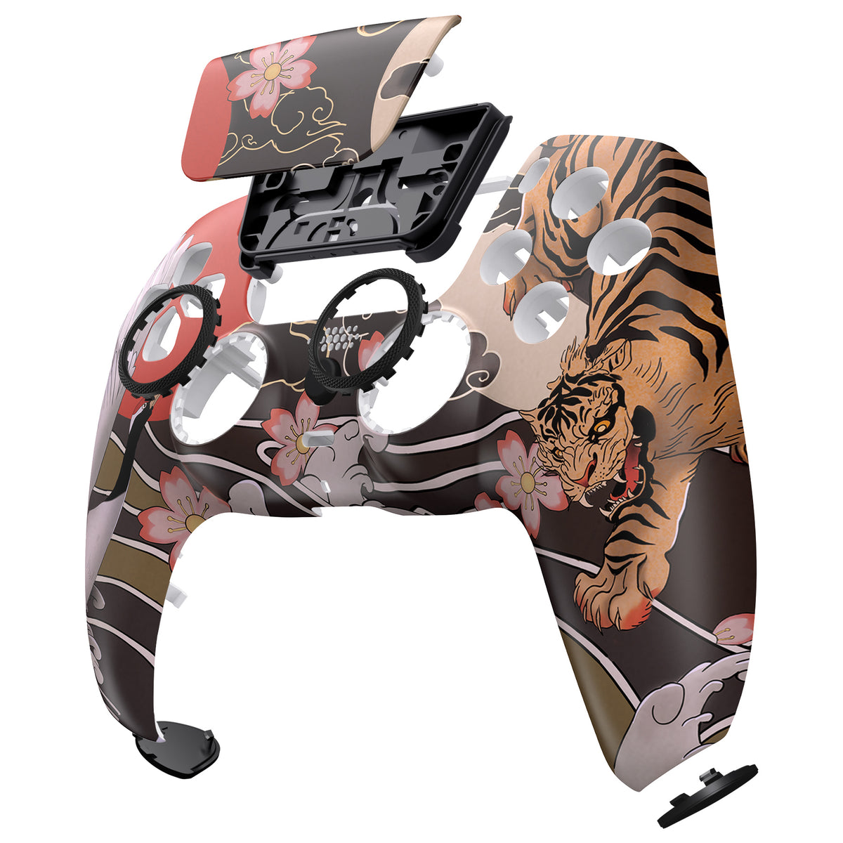 eXtremeRate LUNA Redesigned Replacement Front Shell with Touchpad Compatible with PS5 Controller BDM-010/020/030/040/050/060 - Tiger & Crane
