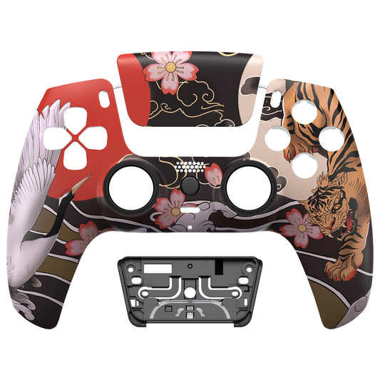 eXtremeRate LUNA Redesigned Replacement Front Shell with Touchpad Compatible with PS5 Controller BDM-010/020/030/040/050/060 - Tiger & Crane