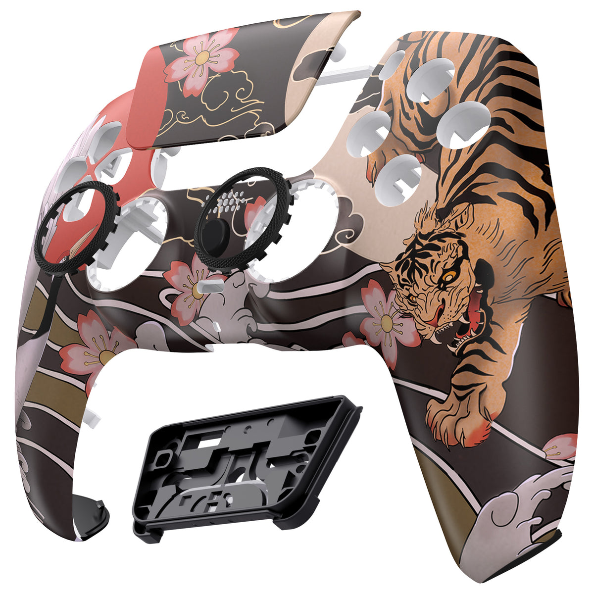 eXtremeRate LUNA Redesigned Replacement Front Shell with Touchpad Compatible with PS5 Controller BDM-010/020/030/040/050/060 - Tiger & Crane