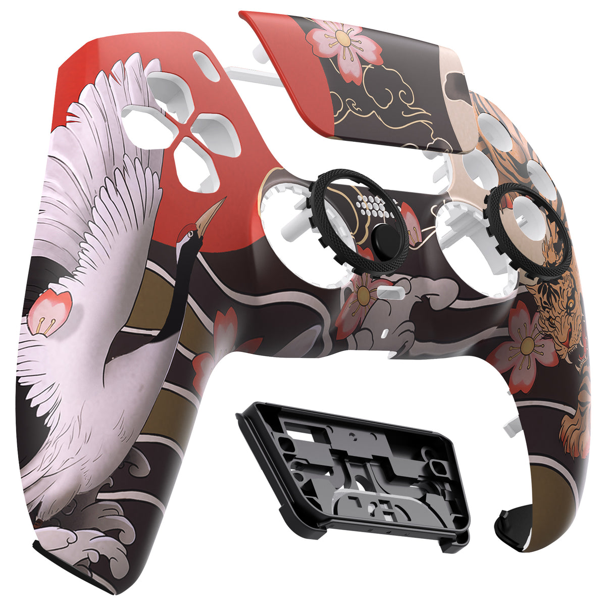 eXtremeRate LUNA Redesigned Replacement Front Shell with Touchpad Compatible with PS5 Controller BDM-010/020/030/040/050/060 - Tiger & Crane