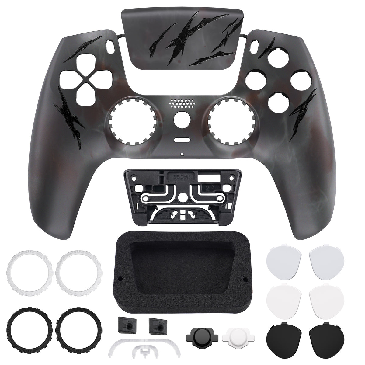 eXtremeRate LUNA Redesigned Replacement Front Shell with Touchpad Compatible with PS5 Controller BDM-010/020/030/040/050 - Blood Mist