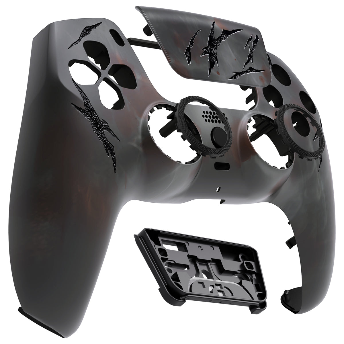 eXtremeRate LUNA Redesigned Replacement Front Shell with Touchpad Compatible with PS5 Controller BDM-010/020/030/040/050 - Blood Mist