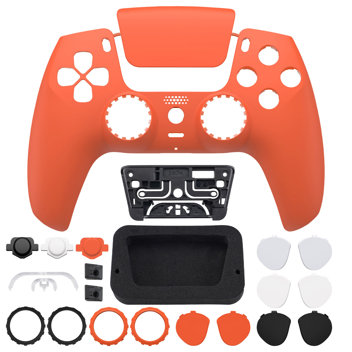 eXtremeRate LUNA Redesigned Replacement Front Shell with Touchpad Compatible with PS5 Controller BDM-010/020/030/040/050/060 - Orange