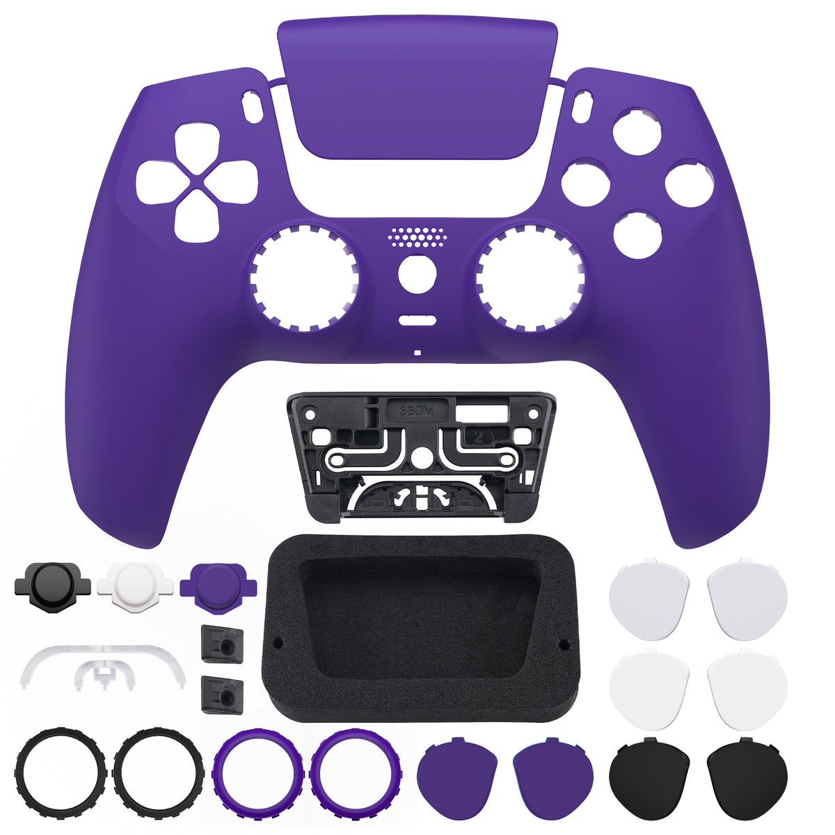 eXtremeRate LUNA Redesigned Replacement Front Shell with Touchpad Compatible with PS5 Controller BDM-010/020/030/040/050/060 - Purple