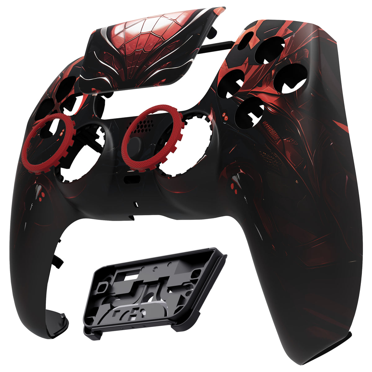 eXtremeRate LUNA Redesigned Replacement Front Shell with Touchpad Compatible with PS5 Controller BDM-010/020/030/040/050/060 - Spider Armor