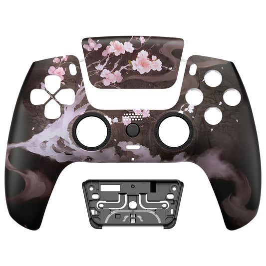 eXtremeRate LUNA Redesigned Replacement Front Shell with Touchpad Compatible with PS5 Controller BDM-010/020/030/040/050/060 - Blossom In The Darkness