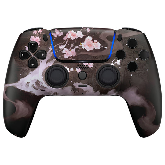 eXtremeRate LUNA Redesigned Replacement Front Shell with Touchpad Compatible with PS5 Controller BDM-010/020/030/040/050/060 - Blossom In The Darkness