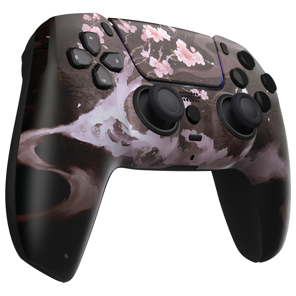 eXtremeRate LUNA Redesigned Replacement Front Shell with Touchpad Compatible with PS5 Controller BDM-010/020/030/040/050/060 - Blossom In The Darkness