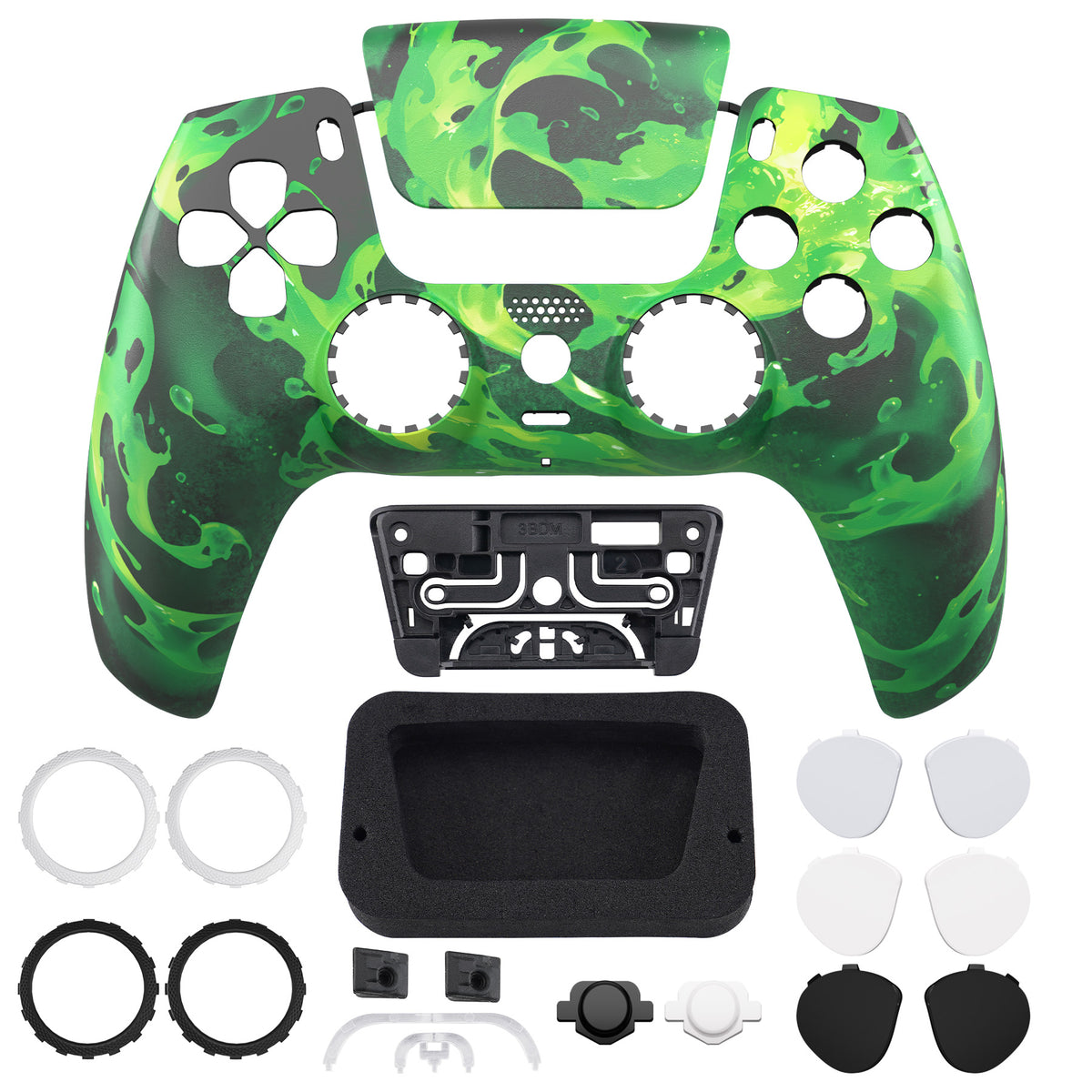eXtremeRate LUNA Redesigned Replacement Front Shell with Touchpad Compatible with PS5 Controller BDM-010/020/030/040/050/060 - Corrosion Magic